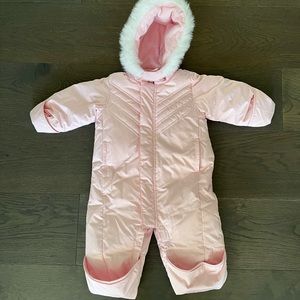 Baby gap powder pink down filled snowsuit 3-6M NWT